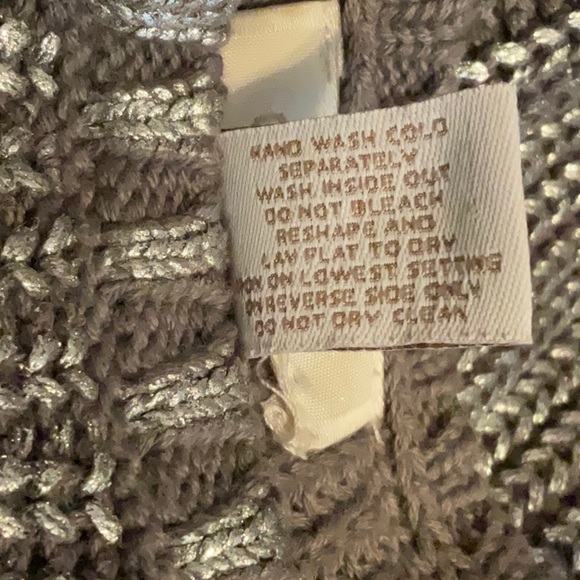 CHICO’S-LIKE NEW-BEAUTIFUL PEWTER LONG-SLEEVE COTTON SWEATER. Washable-Sz1=Sz 10 - Picture 7 of 7